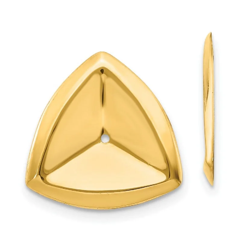 Green Jackets for Nature -Curata 14k Yellow Gold Polished Triangle Earrings Jackets - 22x12mm Wide Jewelry Gifts for Women