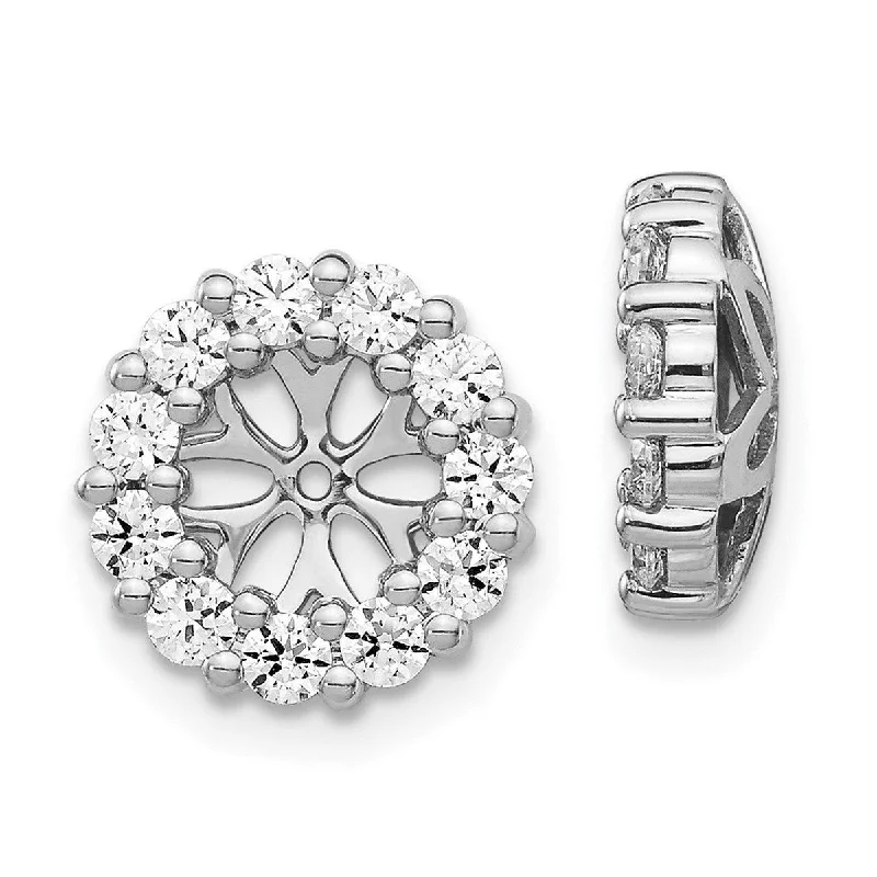 Running Jackets for Exercise -Curata 14k White Gold Diamond Earrings Jackets - 11x11mm Wide