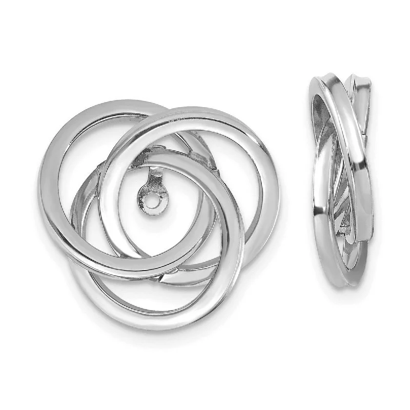 Appliquéd Jackets for Creativity -Curata 14k White Gold Polished Love Knot Earrings - Jackets 18x16mm