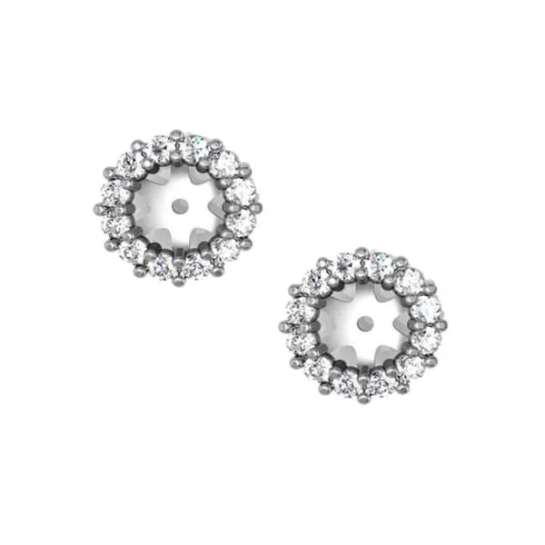 Abstract Jackets for Creative -14k White Gold 1/2ct TDW Halo Diamond Stud Earring Jackets