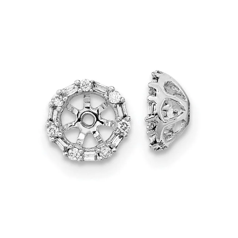 Cocktail Jackets for Elegant -Curata 14k White Gold Diamond Earrings Jackets - 6x6mm Wide