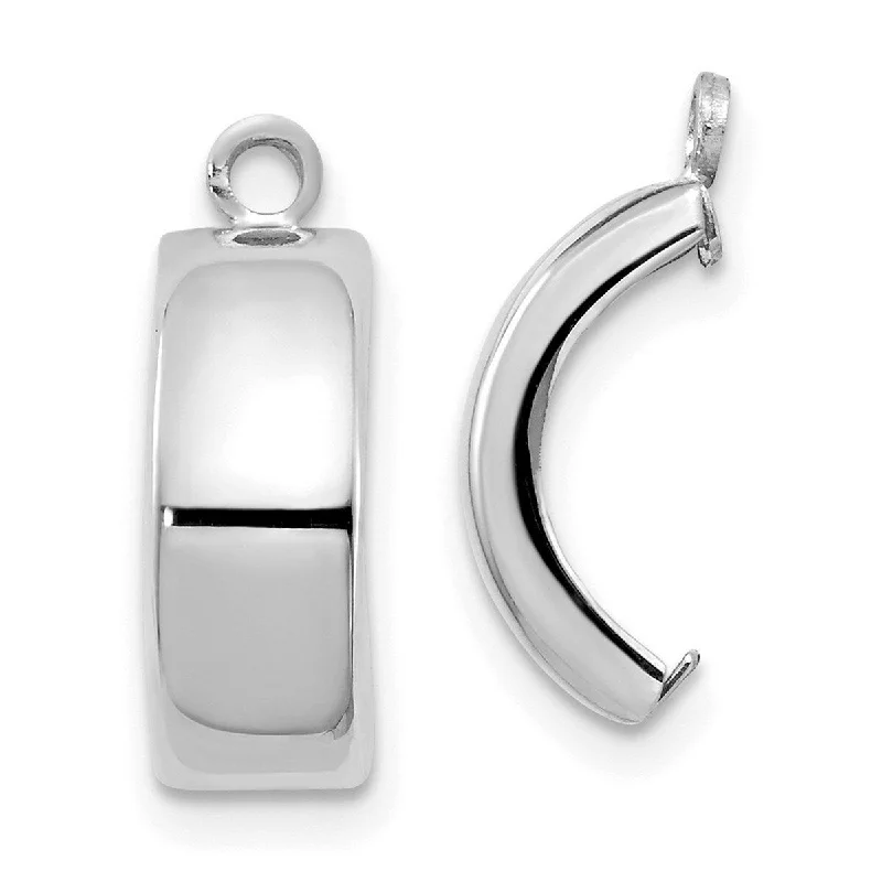 Custom Jackets for Personalized -Curata 10k White Gold 12x5mm Polished Earrings - with Jackets