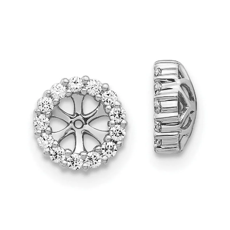 Lightweight Jackets for Easy Carry -Curata 14k White Gold Diamond Earrings Jackets - 8x8mm Wide