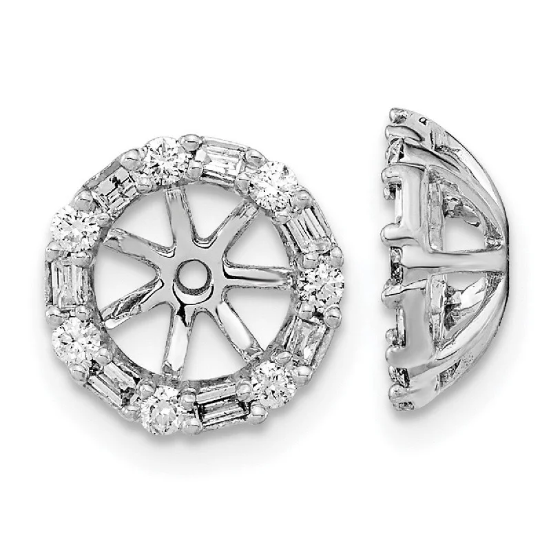 Geometric Jackets for Modern -Curata 14k White Gold Diamond Earrings Jackets - 10.5x10.5mm Wide