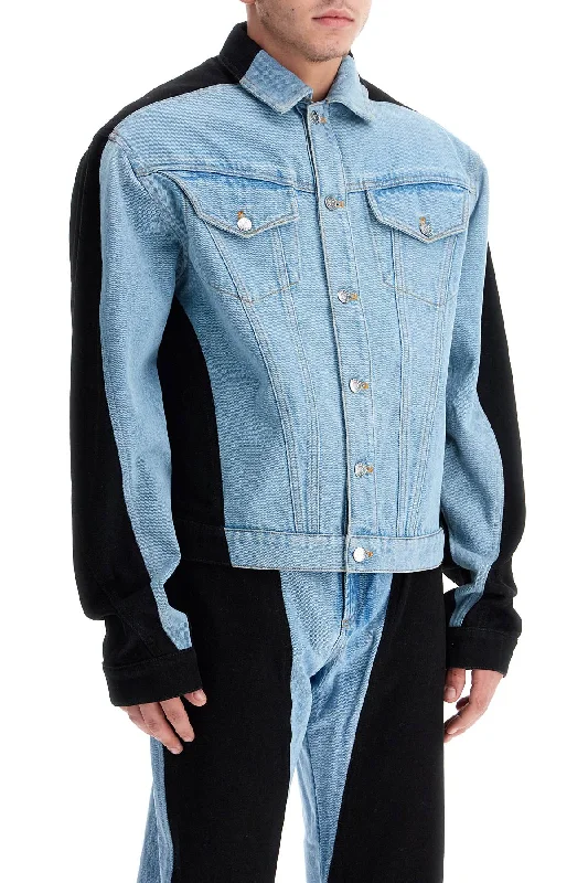 School Jackets for Uniform -two-tone denim jacket