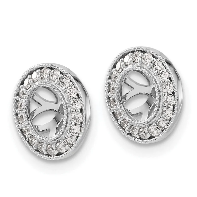 Beige Jackets for Neutral -Curata 14k White Gold White Diamond Earrings Jackets - 11x11mm Wide