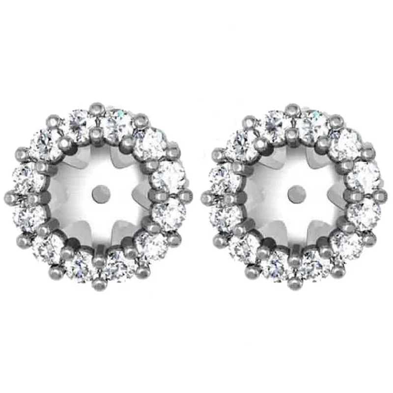 White Jackets for Clean -1/2ct Halo Diamond Earring Jackets White Gold (5-5.5mm)