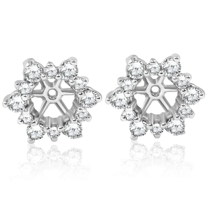 Red Jackets for Statement -7/8ct Diamond Earring Studs Jackets White Gold (5.5-6mm)