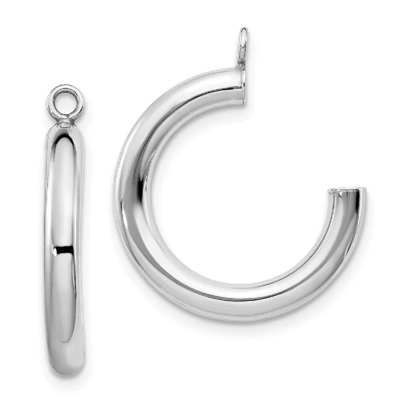 Patchwork Jackets for Unique -Curata 10k White Gold Polished Tube Hoop Earrings - with Jackets 29x3mm