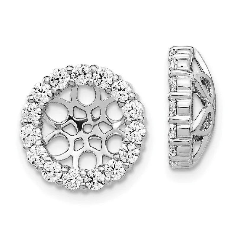 Blazer Jackets for Formal Occasions -Curata 14k White Gold Diamond Earrings Jackets - 12x12mm Wide