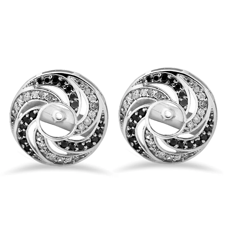 Blue Jackets for Classic -1/2ct White Gold Black & White Diamond Spiral Earring Jackets (up to 4mm)