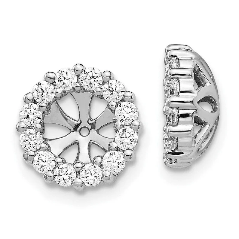 Cycling Jackets for Bike Rides -Curata 14k White Gold Diamond Earrings Jackets - 10x10mm Wide