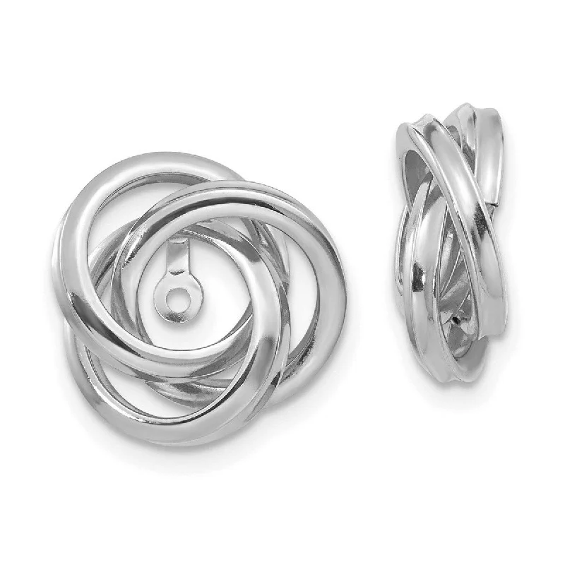 Tie Dye Jackets for Colorful -Curata 14k White Gold Polished Love Knot Earrings - Jackets 15x15mm