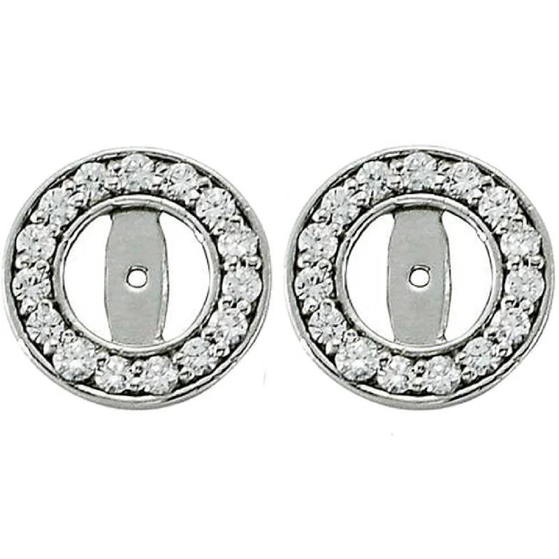 Black Jackets for Versatile -1/2ct Halo Round Diamond Studs Earring Jackets White Gold (3.5-4mm)