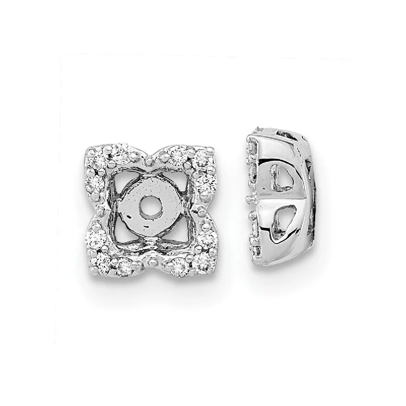 Biker Jackets for Edgy Style -Curata 14k White Gold Diamond Earrings Jackets - 5.5x5.5mm Wide