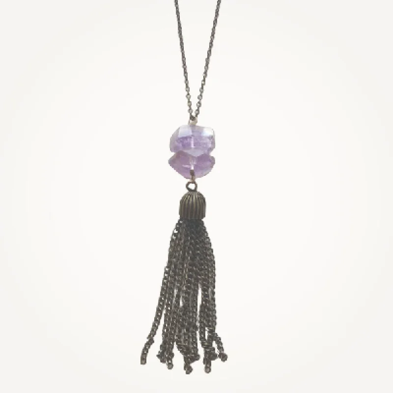 Beautiful necklaces and pendants with gemstone teardrops for an elegant effect-Tassel Necklaces | Choice of Gemstone