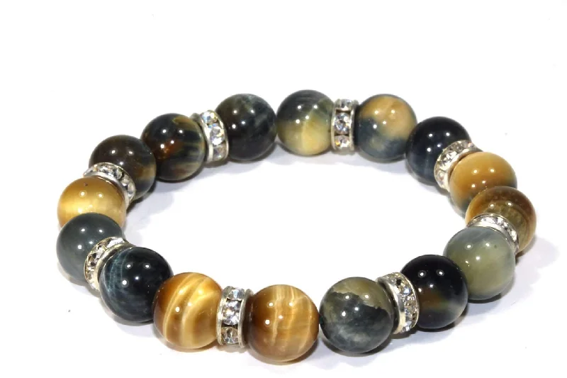 Bangles with bold onyx stones for contrast -Medley Of Round Agate Stone Sparkle Yoga Bracelet