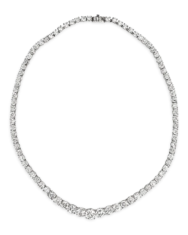 Beautiful necklaces and pendants with gemstone teardrops for an elegant effect-Diamond Rivière Necklace, 25.00 Carats