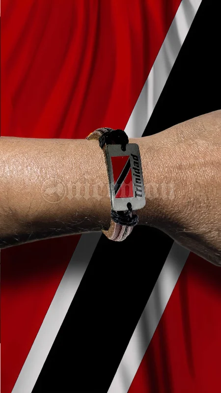 Bangles with blue quartz for cool tones -Trinidad Tobago Flag Faux Leather Wrist Cuff Wrist Bracelet Soca Reggae Party