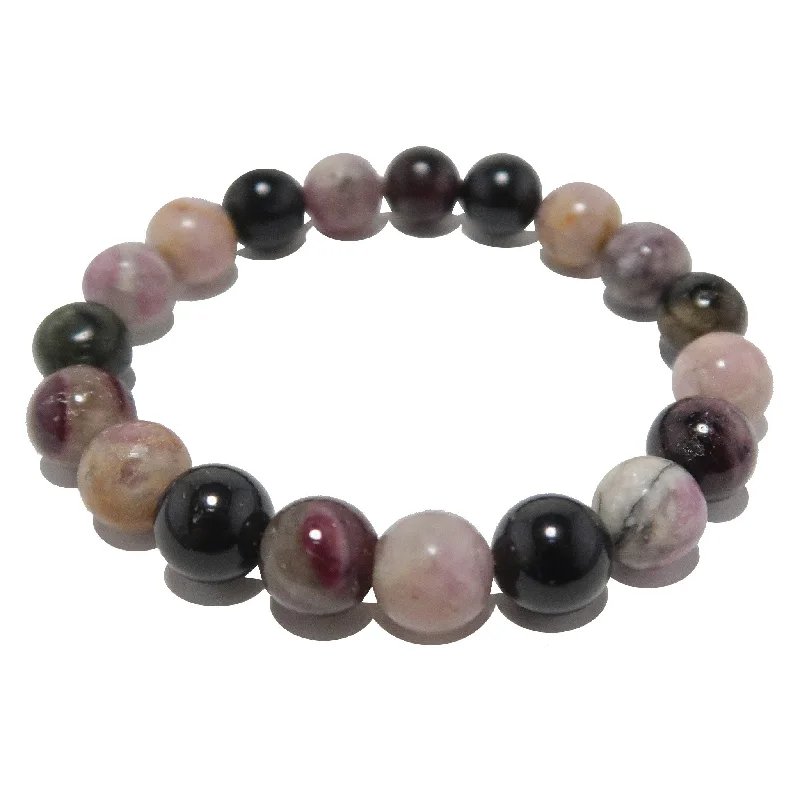 Bracelets with heart-shaped ruby stone charms -Rainbow Tourmaline Bracelet Complete Happiness Gems