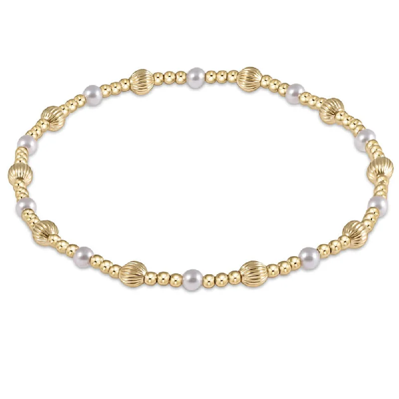 Bangles with rose gold filigree for elegance -ENewton 4mm Pearl Gold Dignity Sincerity Bracelet