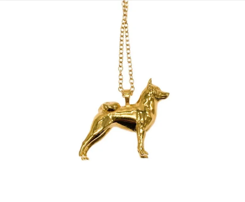 Elegant necklaces and pendants with gold chains for a chic, timeless appearance-Necklace- Shiba Inu