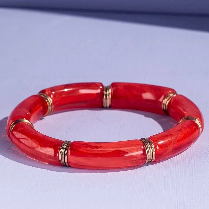 Silver bangles with polished mirror finish shine -Bracelets, Coral