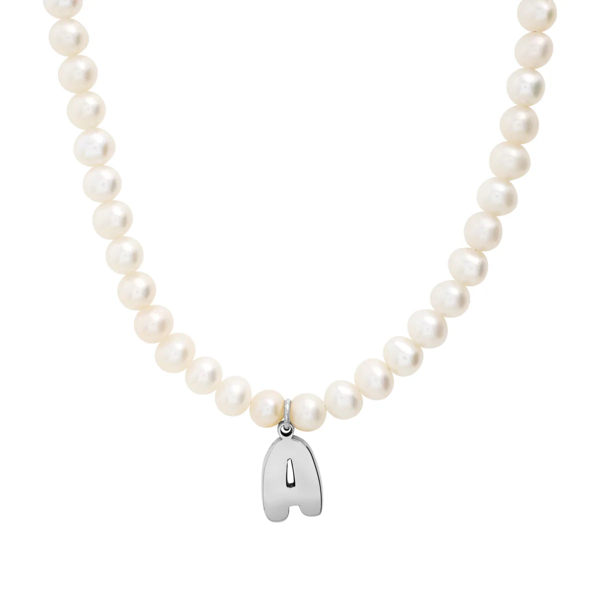 Best necklaces and pendants with silver chains for a sleek, timeless look-Bubble Initial Pearl Necklace