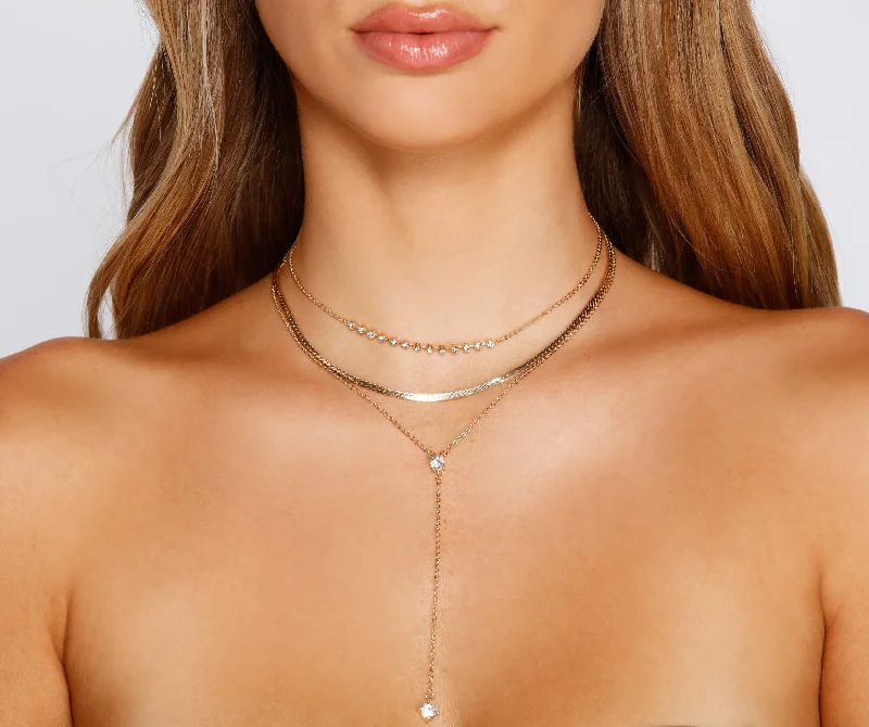 Best necklaces and pendants with minimalist pendants for a sleek, understated look-Feelin Edgy Layered Snake Chain Necklace