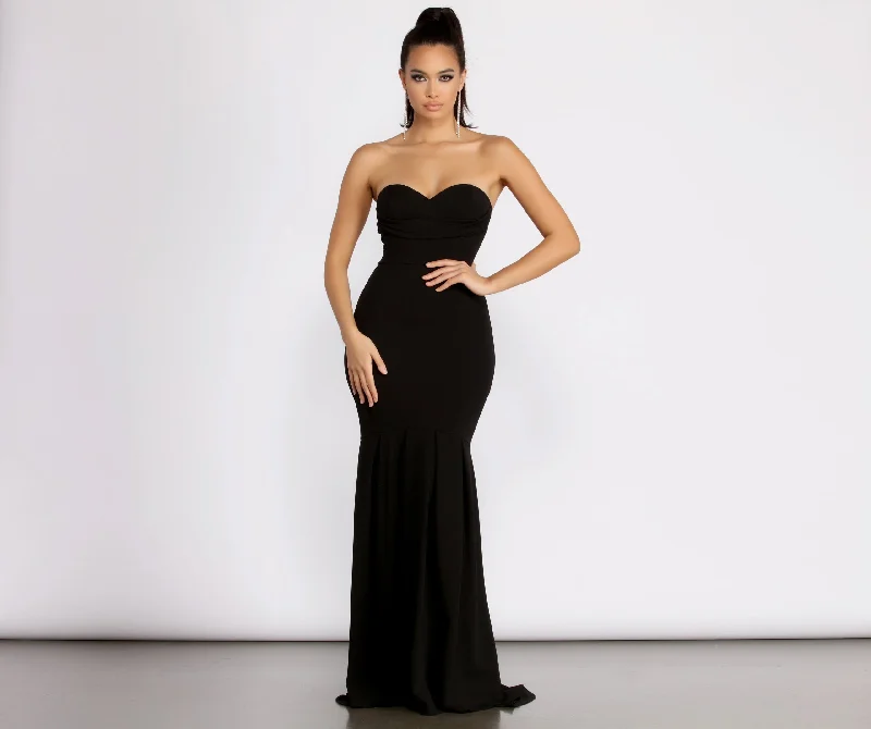 Brown Dresses for Earthy -Aspyn Strapless Sweetheart Mermaid Formal Dress