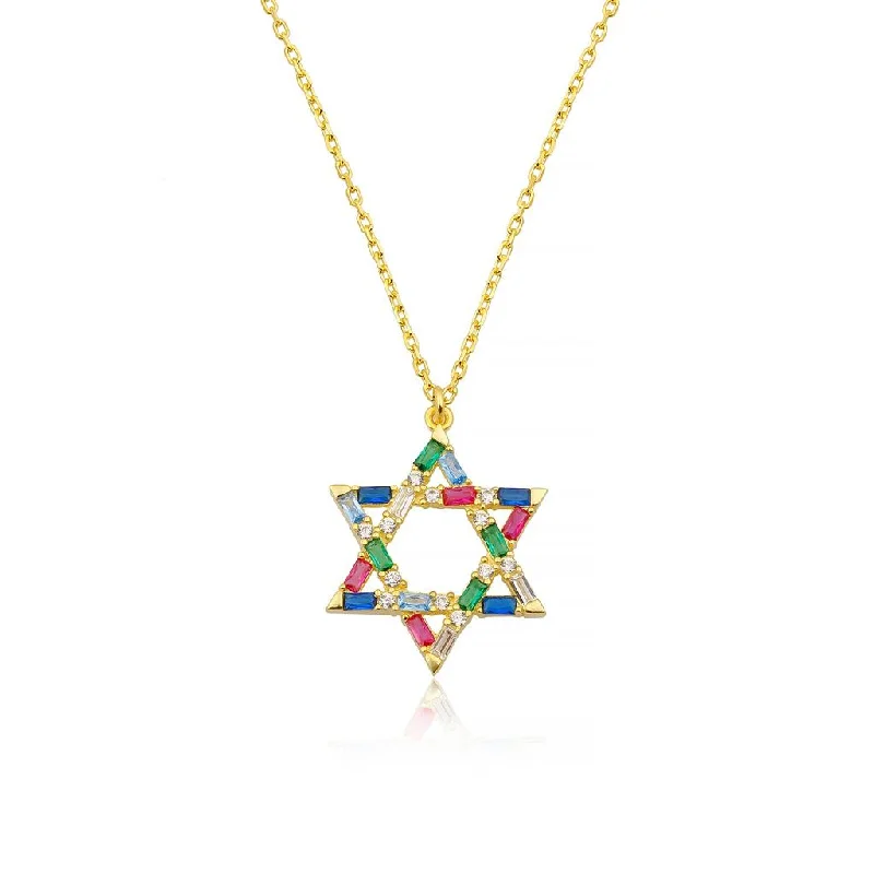 Best necklaces and pendants with black diamonds for an edgy, bold statement-Gemstone Star of David Necklace