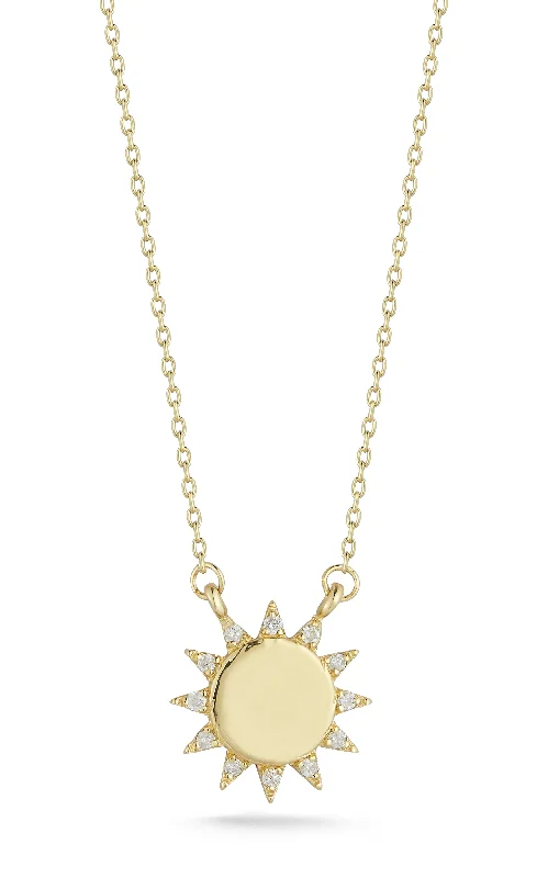 Necklaces and pendants with personalized charms for a custom piece of jewelry-Diamond Sun Necklace