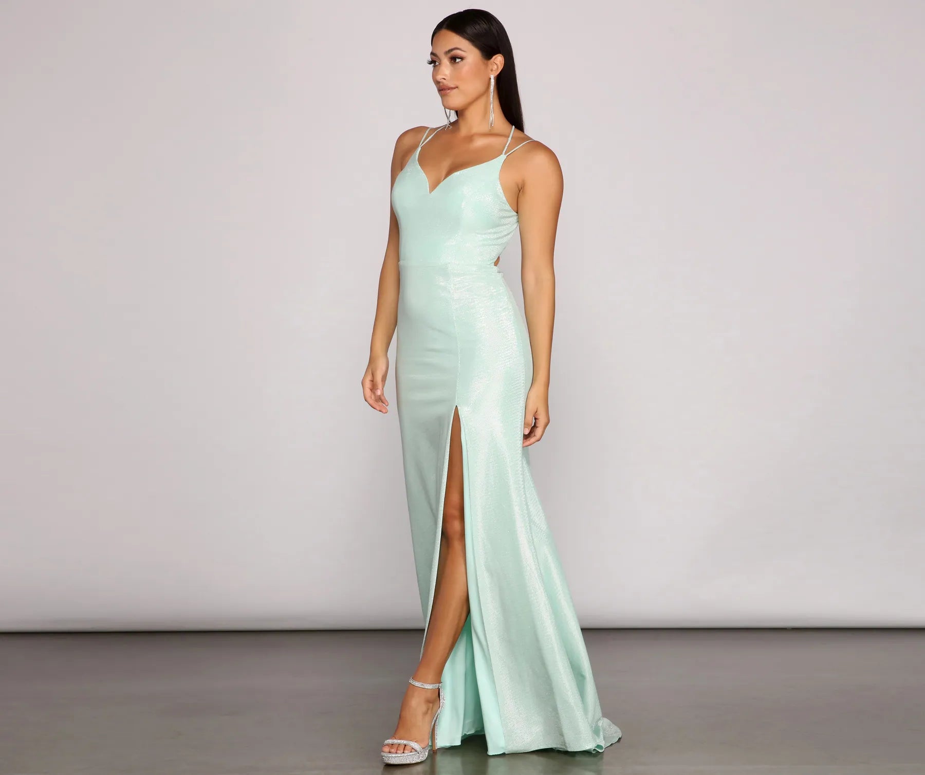 Maximalist Dresses for Bling -Nani Formal High Slit Lurex Dress