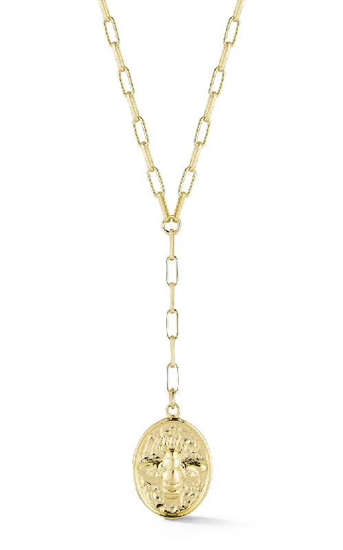 Unique necklaces and pendants with vintage-inspired designs for timeless appeal-Bumble Bee Link Lariat Necklace