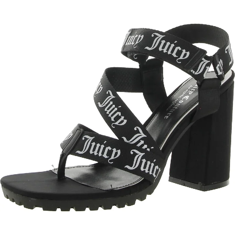 Casual sandals for women with thong design and padded footbed for everyday comfort-Comfortable sandals for standing long hours -Juicy Couture Womens Georgette Open Toe Strappy Heels