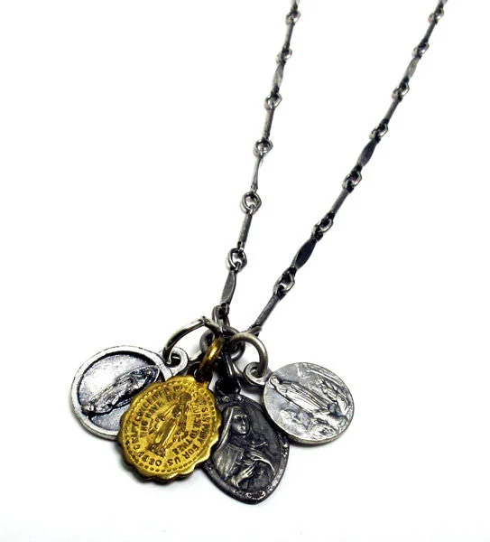 Necklaces and pendants with enamel accents for a colorful, eye-catching appearance-Mixed Saints Necklace