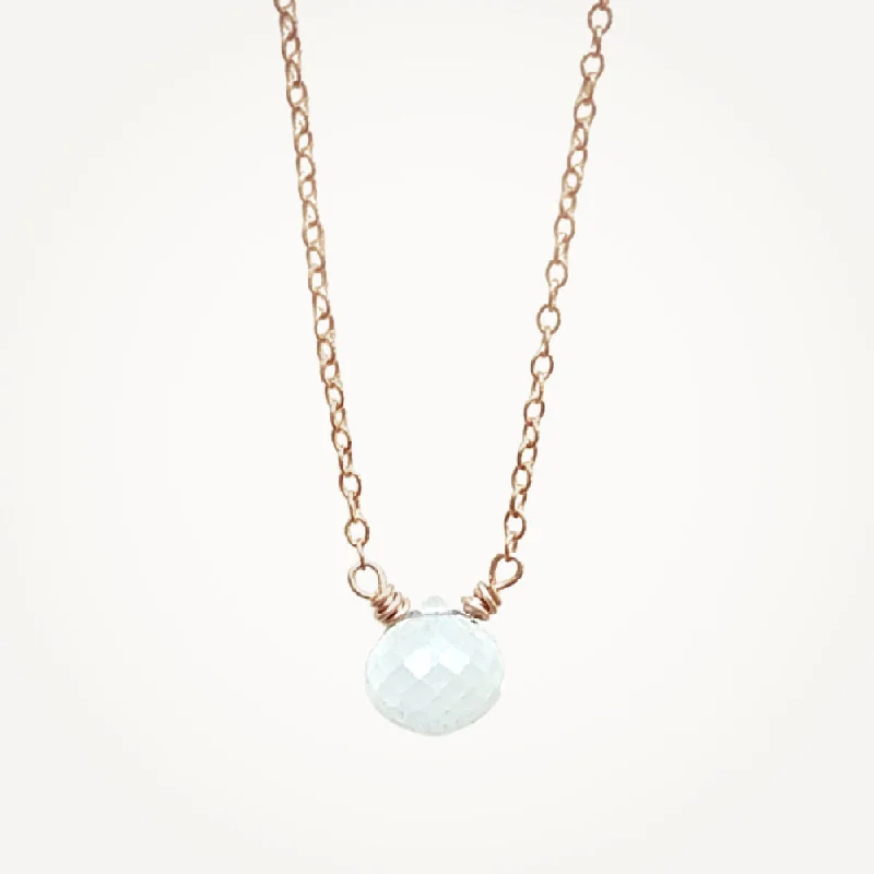 Best necklaces and pendants with infinity hearts for a romantic, eternal symbol-Micro Faceted Moonstone Necklace | Rose Gold Chain