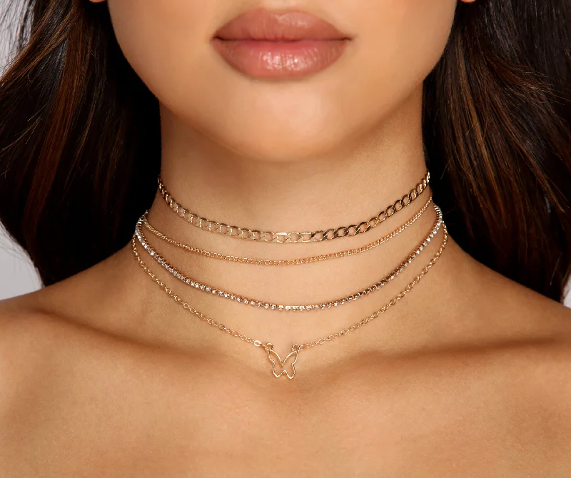 Best necklaces and pendants with sterling silver for an affordable yet stylish choice-Four-Pack Trendy Choker Necklace Set