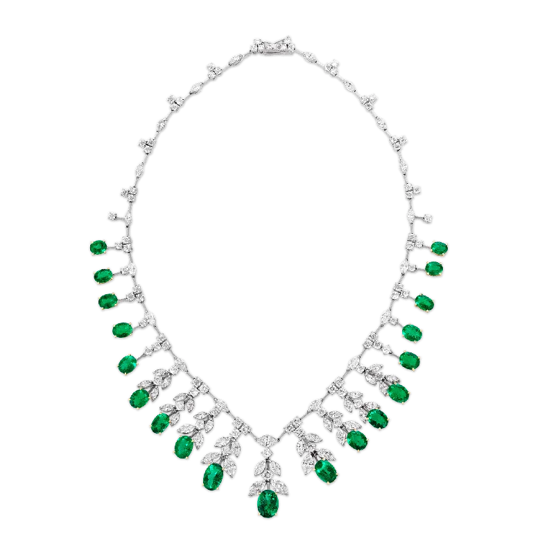 Best necklaces and pendants with art deco elements for a vintage, glamorous design-Colombian Emerald Necklace, 24.37 carats