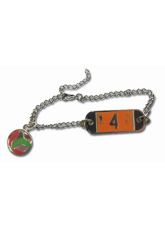 Rose gold bangles with geometric cutout designs -Haikyu!! - Number 4 Team Uniform Bracelet