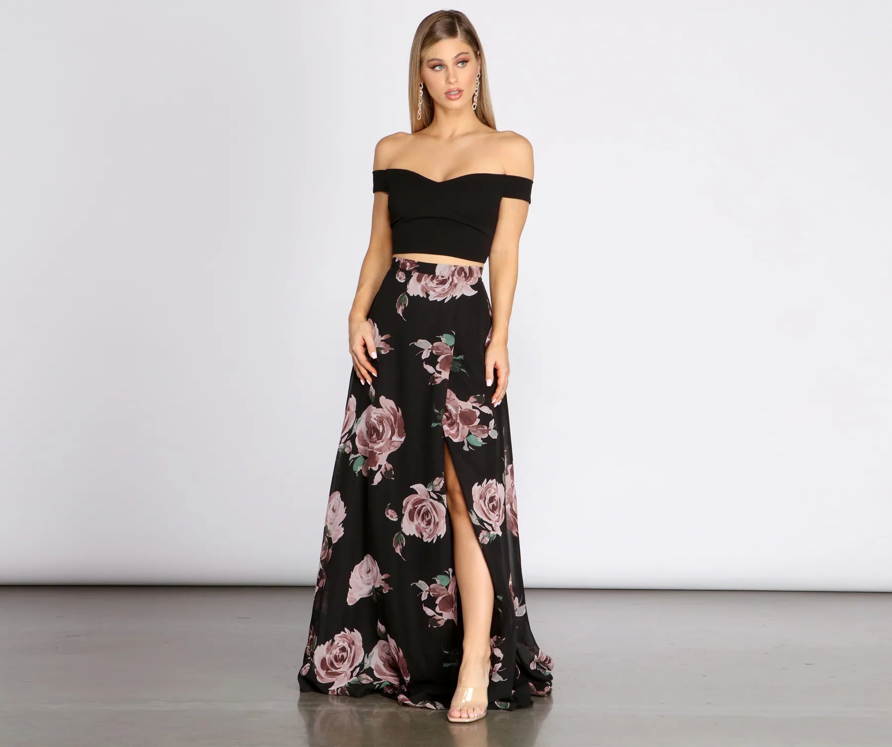 Midi Dresses for Versatile Wear -Flora Floral Two Piece Dress