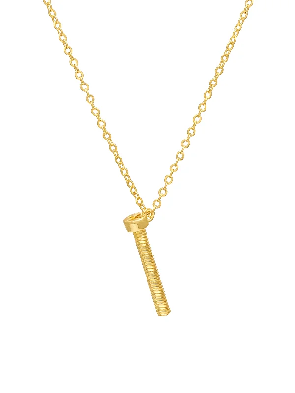 Necklaces and pendants with pearls for a classic and sophisticated touch-Essential Bolt Necklace - Gold