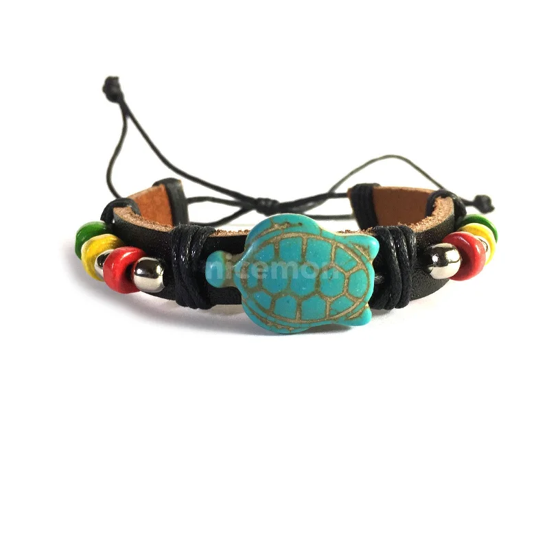 Bangles with personalized initial charm engravings -Rasta Turtle Tennis Bracelet Zion Jamaica Bahamas Bermuda Hawaii Fuji Irie 1FIT