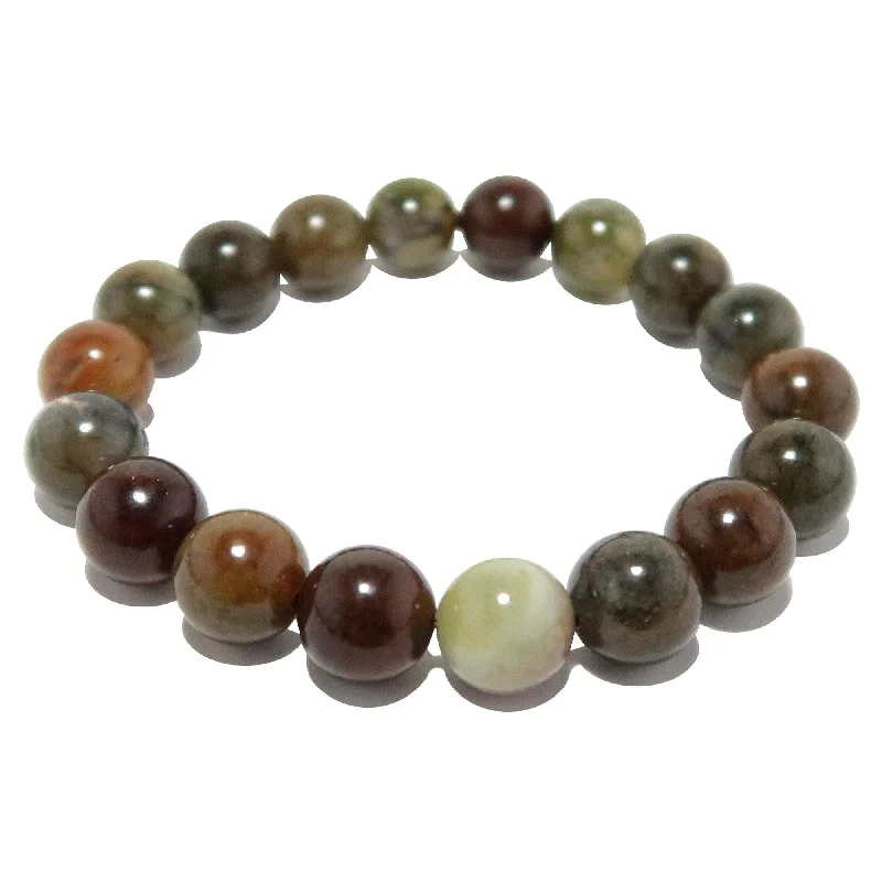 Bracelets with garnet stones for deep red -Moss Agate Bracelet Multi-Color Grounding Crystal