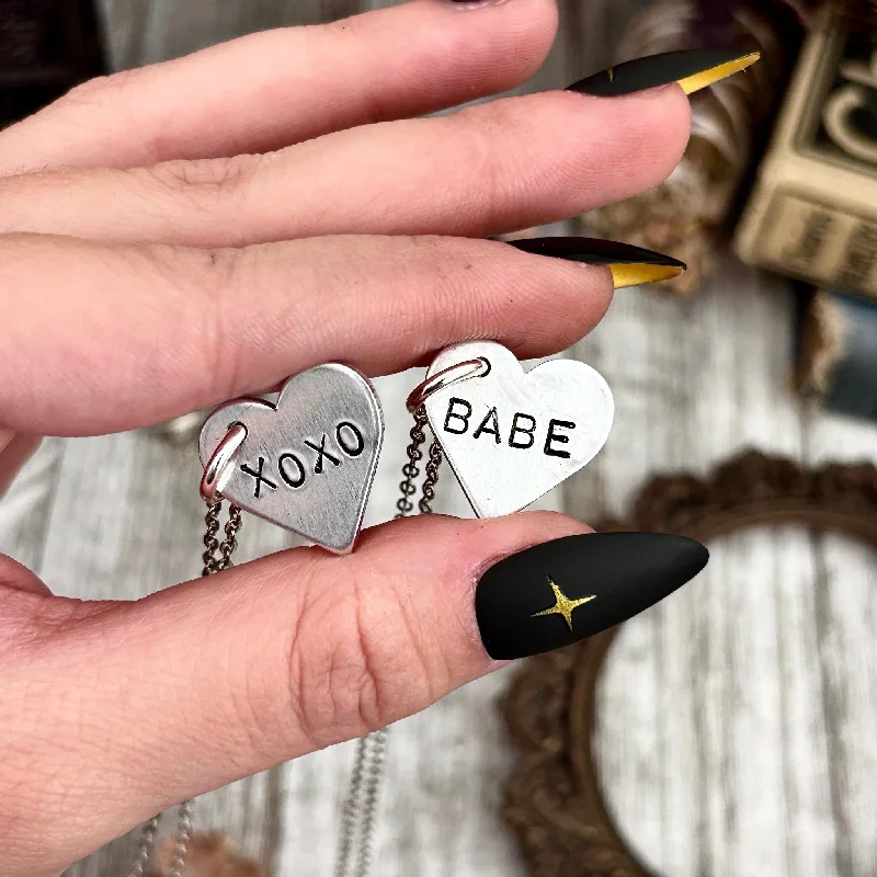 Best necklaces and pendants with minimalist pendants for a sleek, understated look-Bitty Bangers - Custom Heart Necklace | Personalized Hand Stamped Jewelry for Mom Bestie, Mama, Cat Mom, Plant Mom, Love, Till Death, Date Initials