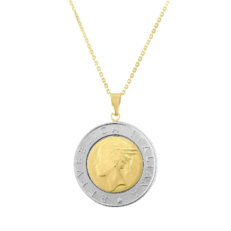 Beautiful necklaces and pendants with layered chains for a fashionable, chic look-500 Italian Lira Coin Necklace