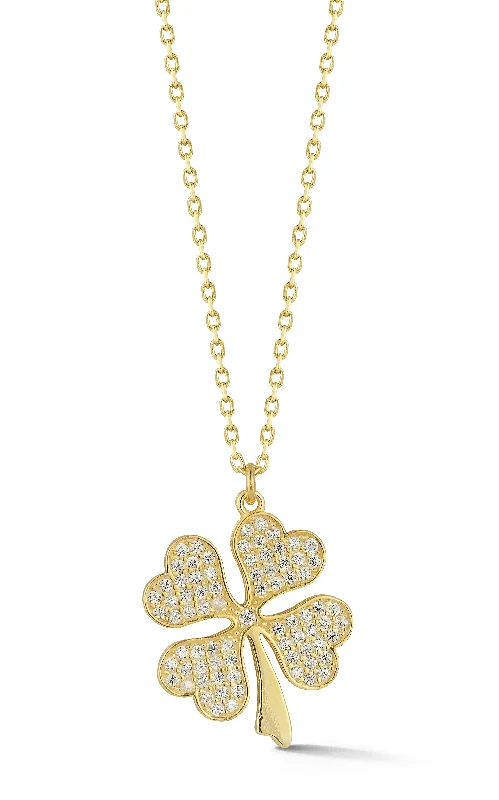 Best necklaces and pendants with art deco elements for a vintage, glamorous design-CZ Clover Necklace