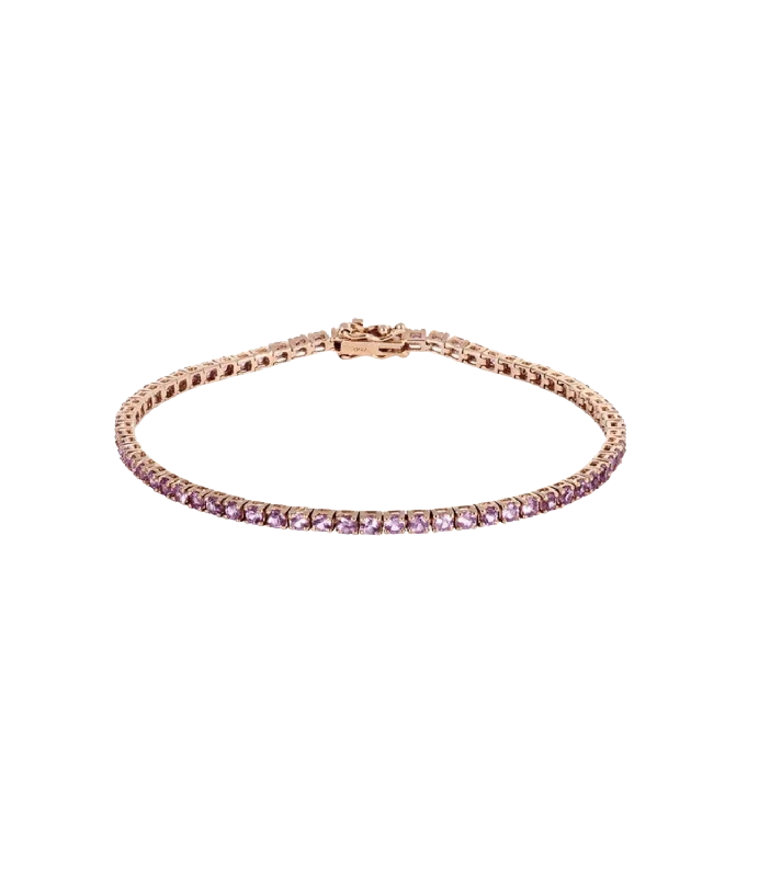 Bracelets with moonstone gems for mystic appeal -Pink Sapphire Tennis Bracelet