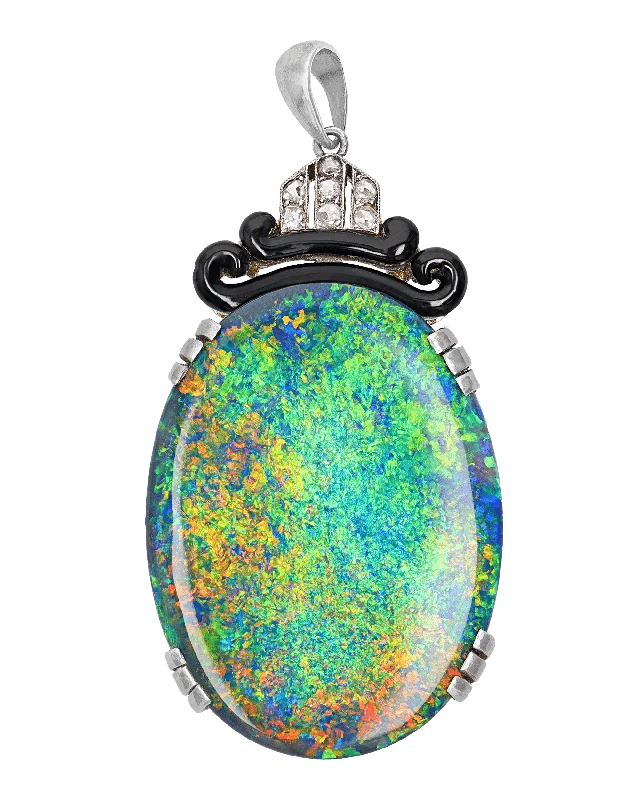 Best necklaces and pendants with statement designs for a fashionable accessory-Classic Australian Black Opal Pendant, 26.04 Carats