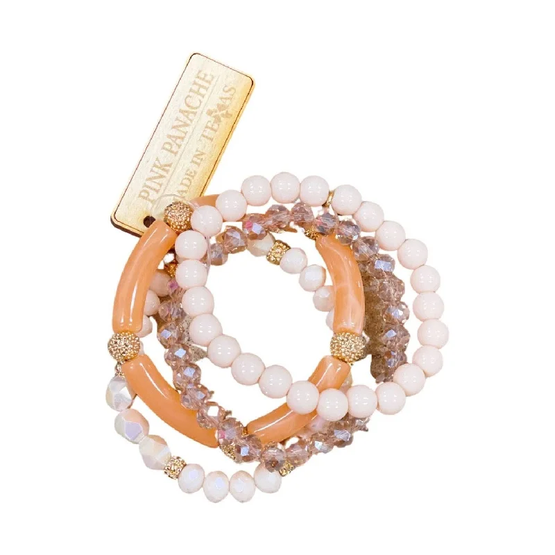 Bracelets with crescent moon for lunar appeal -Pink Panache, Peach Mix Bracelet Set